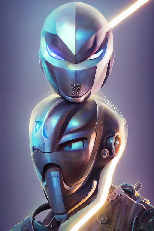 Image similar to epic mask helmet robot ninja portrait stylized as fornite style game design fanart by concept artist gervasio canda, behance hd by jesper ejsing, by rhads, makoto shinkai and lois van baarle, ilya kuvshinov, rossdraws global illumination radiating a glowing aura global illumination ray tracing hdr render in unreal engine 5