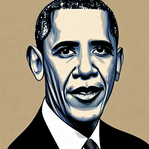 Prompt: uncanny police sketch of president obama