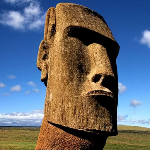 Image similar to elon musk as easter island statue