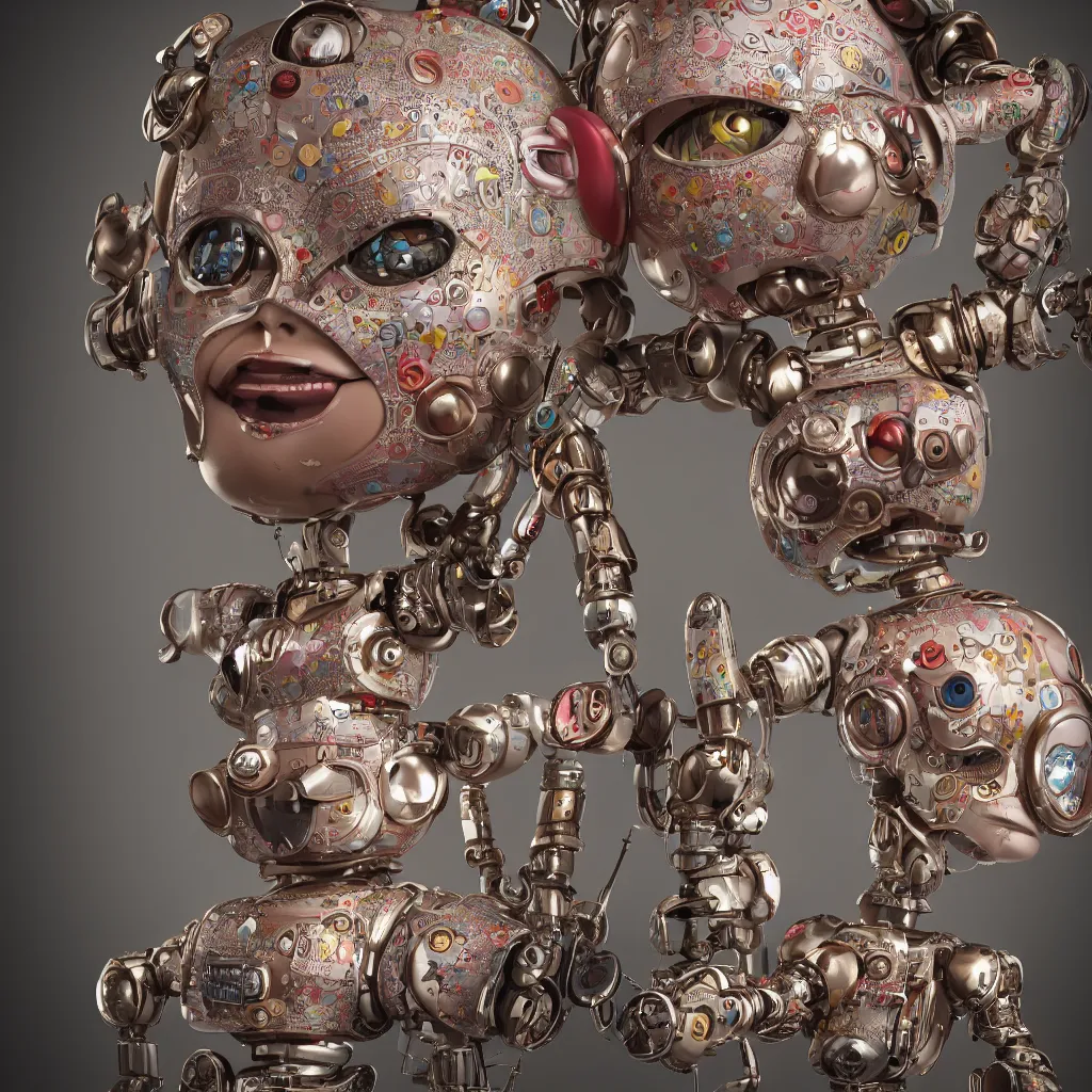 Image similar to closeup portrait of tin toy robot bikini girl trap, depth of field, zeiss lens, detailed, symmetrical, centered, fashion photoshoot, by nicoletta ceccoli, mark ryden, lostfish, breathtaking, 8 k resolution, extremely detailed, beautiful, establishing shot, artistic, hyperrealistic, octane render