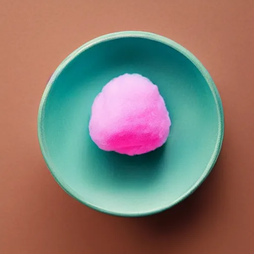 Image similar to cotton Candy shaped like a grenade!!!, centered, product shot, airy, iridescent lighting, gradient background