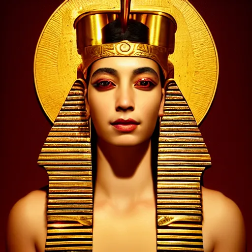 Prompt: majestic gracious regal seductive deity isis portrait, ancient egyptian, atmospheric lighting, curvy, painted, intricate, volumetric lighting, beautiful, rich deep colours masterpiece, golden hour, sharp focus, ultra detailed, by leesha hannigan, ross tran, thierry doizon, kai carpenter, ignacio fernandez rios