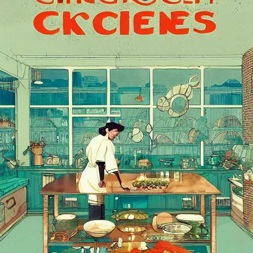 Image similar to illustration of Courageous chef's kitchen, by Victo Ngai and James Gilleard and Bruce Pennington