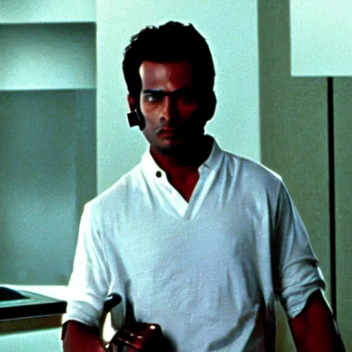 Image similar to Vishnu wearing an axe in American Psycho (1999)