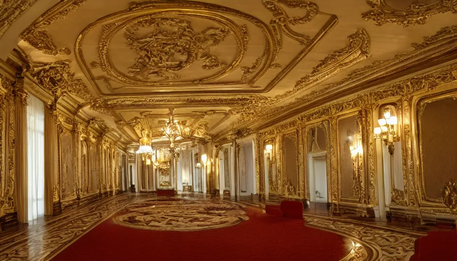 Image similar to photo of grand rococo interior, extreme detail