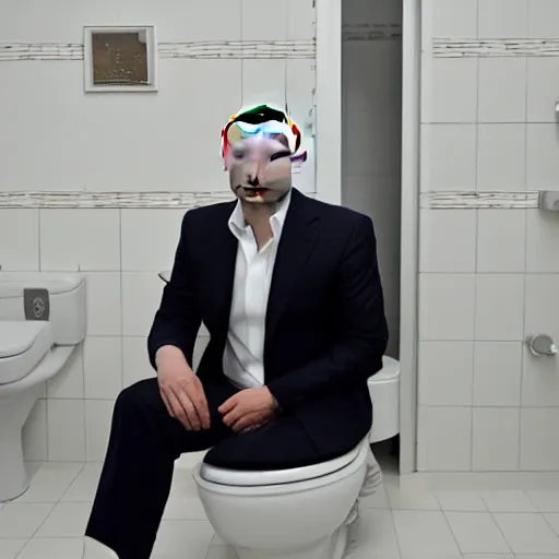 Image similar to vladimir putin sitting on a toilet, 8 k resolution, highly detailed