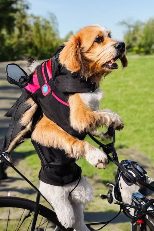 Image similar to dog riding a bike