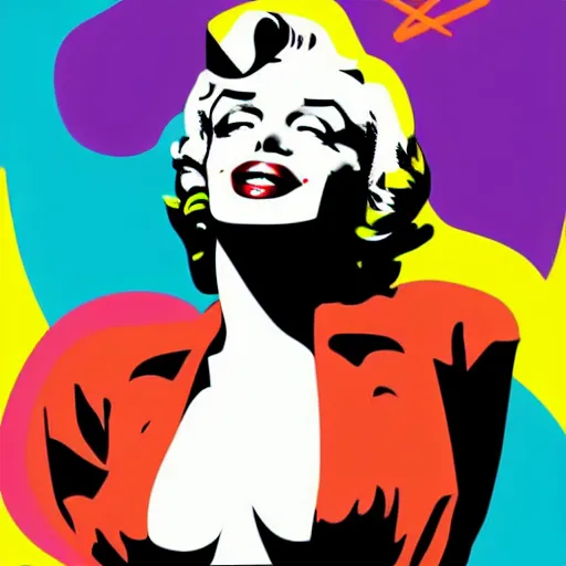 Image similar to marilyn monroe in a billowing white dress, updraft, fallout 7 6 retro futurist illustration art by butcher billy, sticker, colorful, illustration, highly detailed, simple, smooth and clean vector curves, smooth andy warhol style