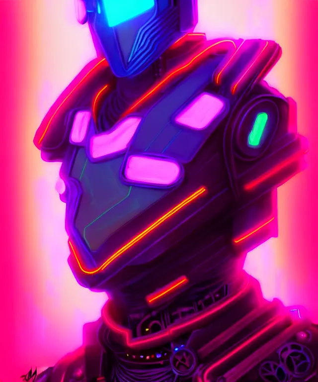 Image similar to max chroma the steampunk synthwave cybergod of color hues with glowing neon armor, fantasy superhero cinematic movie character concept, photorealistic digital painting by max chroma on artstation