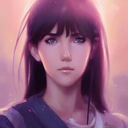 Image similar to jennifer connelly as a beautiful anime girl by wlop and greg rutkowski