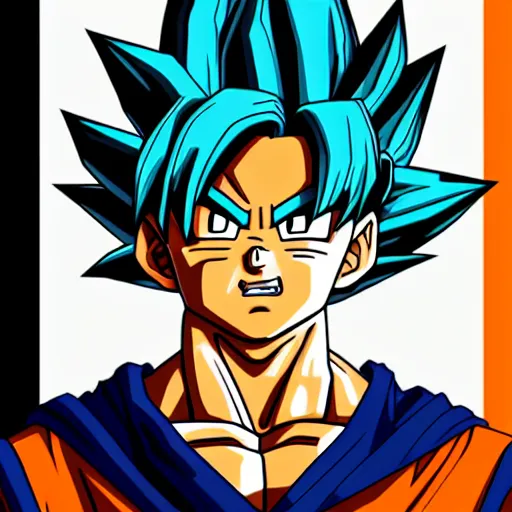 Image similar to portrait of goku from dragon ball wearing shades and a gold chain incredibly detailed, color, smooth, concept art, illustration,