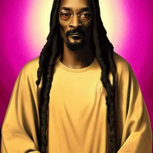 Image similar to snoop dogg as jesus christ photorealistic