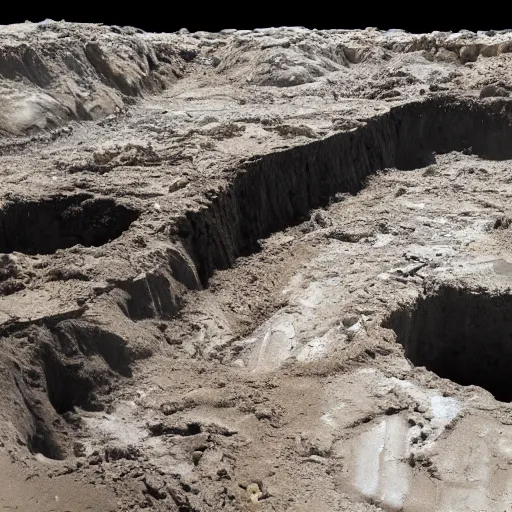 Image similar to the photo of excavations to the melt core of the Earth, detailed, 8K