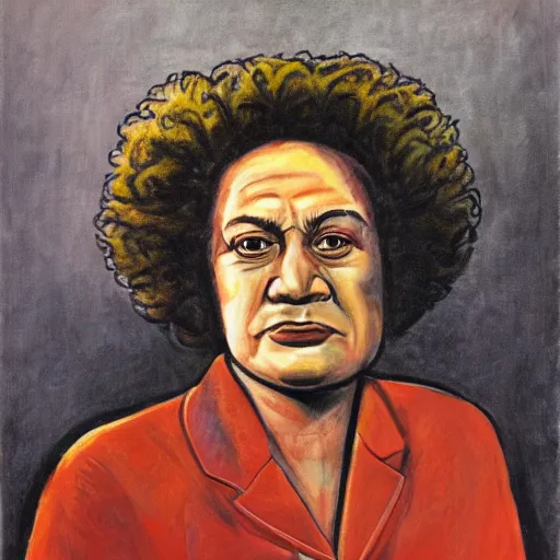 Prompt: maori einstein, portrait 1 9 6 8