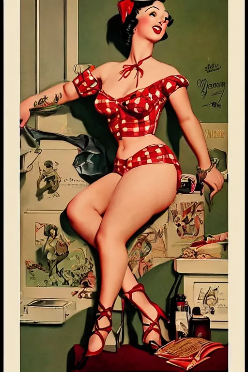 Image similar to Traditional American Tattoo of Pinup Girl by Gil Elvgren