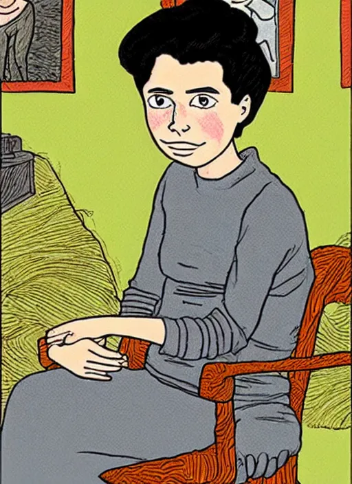 Image similar to a portrait of a pretty young lady by alison bechdel