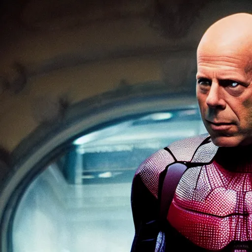 Prompt: Bruce Willis being a Marvel villain, 4K