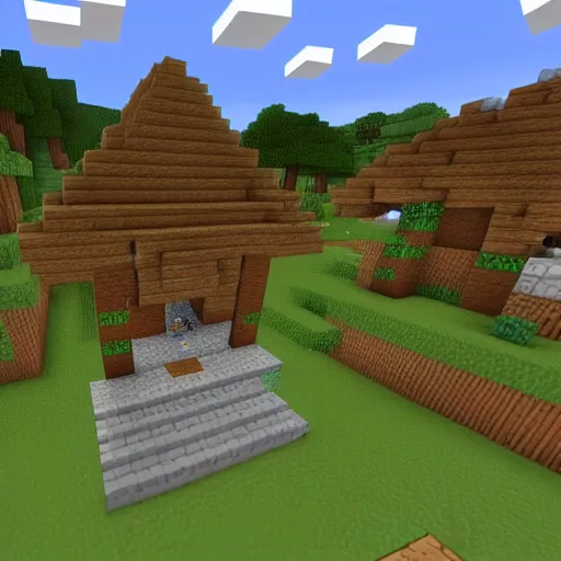 Prompt: Minecraft Village