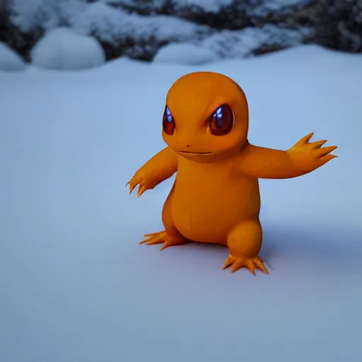 Prompt: charmander made of snow, concept art, octane render, unreal engine 5, highly detailed, high quality, 8 k, soft lighting, realistic face, path traced