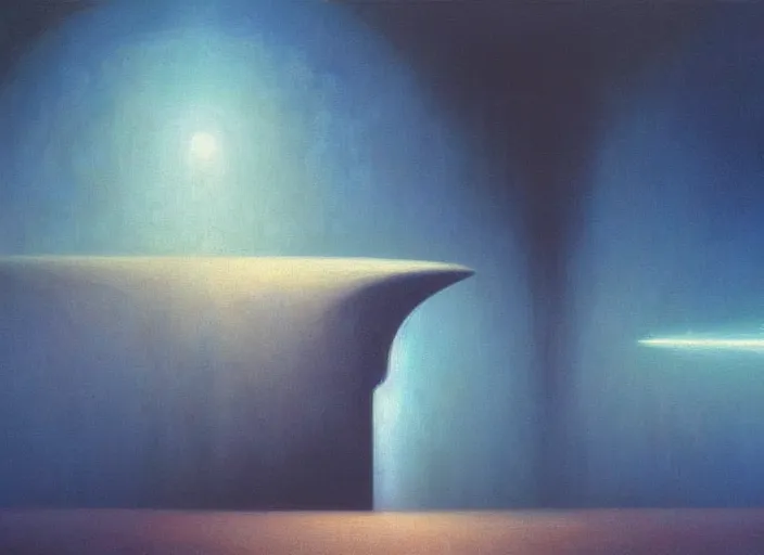 Prompt: portrait painting of nebula universe, spaceship, science fiction, sharp focus, super resolution, style by edward hopper and james gille ard zzislaw beksinski, highly detailed