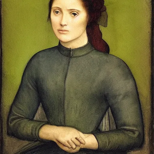 Image similar to portrait of a beautiful young lady with silver eyes, colored daguerreotype, by pontormo, by Mackintosh, by Bosch, art noveau, liminal, Bright pastel colors