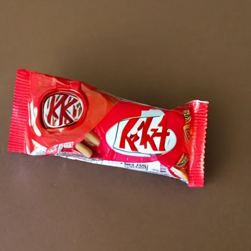 Prompt: Kit Kat candy left side transplanted with right side.