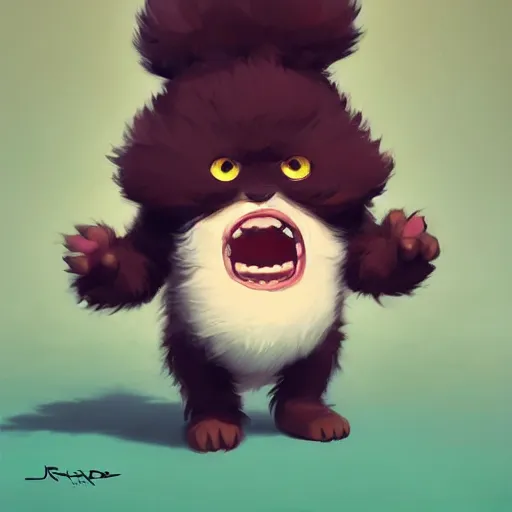 Image similar to very cute baby monster fluffy, very furry, dancing, happy, minimalist, behance hd by jesper ejsing, by rhads, makoto shinkai and lois van baarle, ilya kuvshinov, rossdraws global illumination