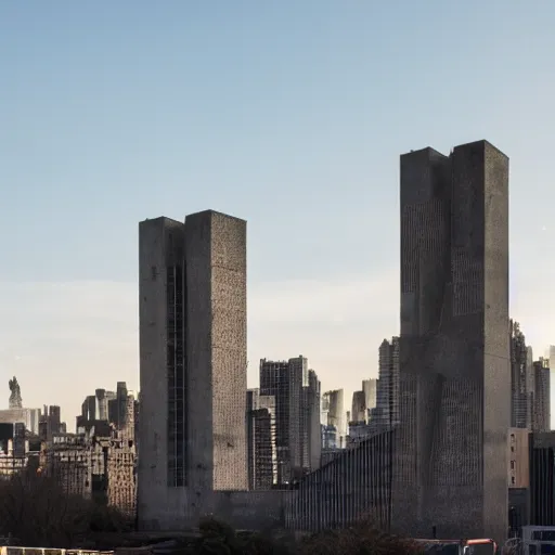 Prompt: never ending brutalist skylines, concrete jungle