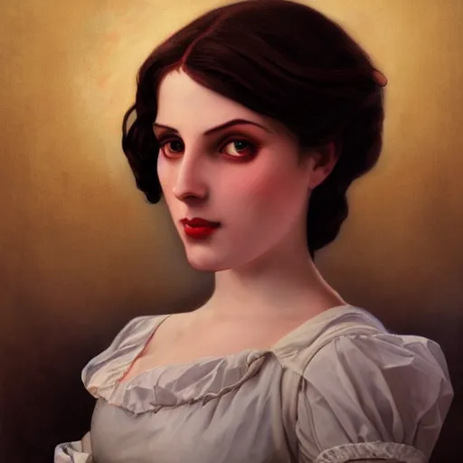 Image similar to Portrait of Elizabeth from Bioshock Infinite, art by William Adolphe Bouguereau, extremely detailed, 4K