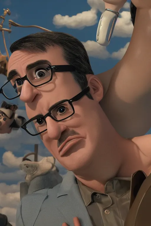 Prompt: john oliver, tom of finland, dreamworks pixar octane render