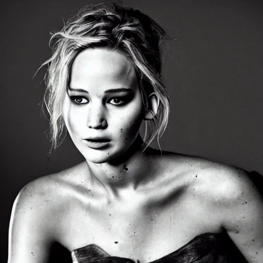 Image similar to jennifer lawrence is frankenstein's monster