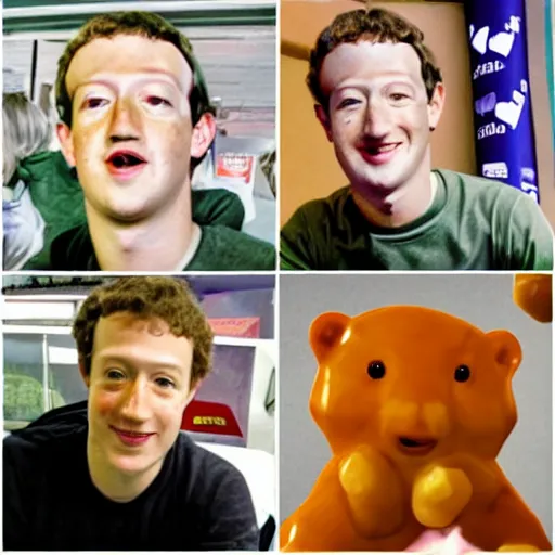 Image similar to meme about mark zuckerberg and gummy bears