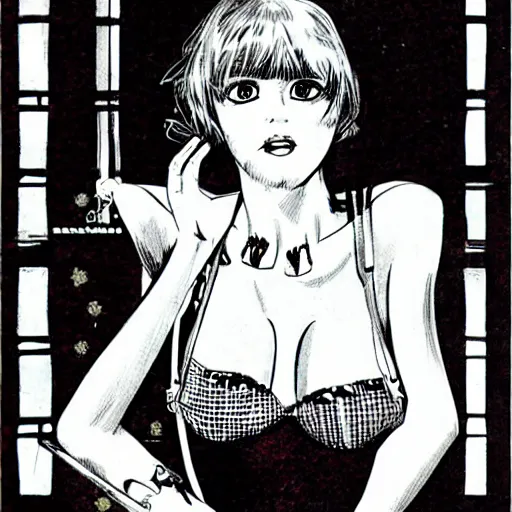 Image similar to lily chou - chou, portrait, by guido crepax