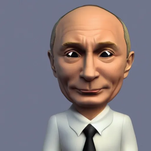 Prompt: Vladimir Putin amiibo, 8k, raytracing, cartoon, blender render, unreal 6