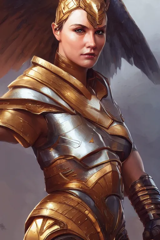 Image similar to amazon valkyrie athena, d & d, fantasy, portrait, highly detailed, headshot, digital painting, trending on artstation, concept art, sharp focus, illustration, art by artgerm and greg rutkowski and magali villeneuve