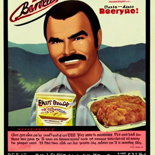 Prompt: vintage ad for Burt Reynolds fried chicken