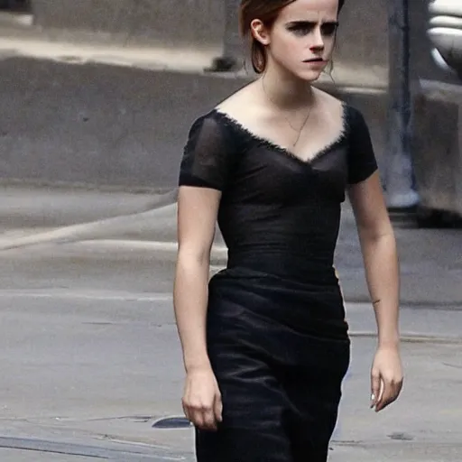 Prompt: photo of emma watson looking disgusted, disappointed, disproving, detailed face, staring in the camera, hd