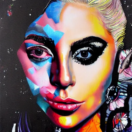 Image similar to a portrait of Lady Gaga, by Sandra Chevrier