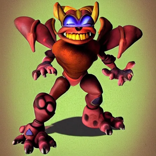 Prompt: a Cacodemon from DOOM 1993 in the style of Ratchet & Clank game