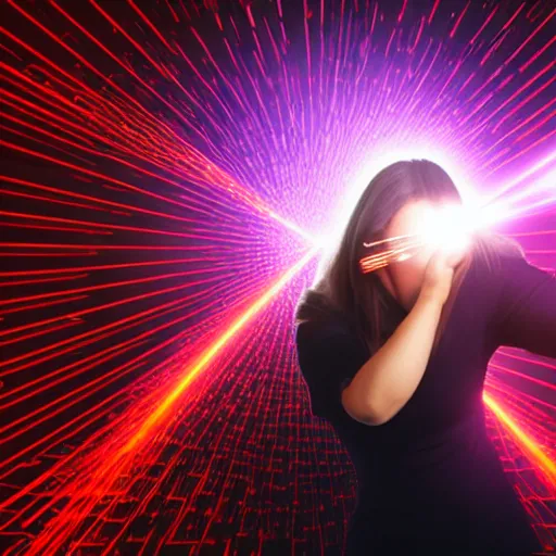 Image similar to a angry woman shooting lasers out of her eyes