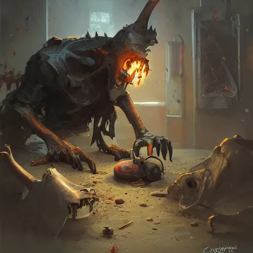 Image similar to bone collector by greg rutkowski