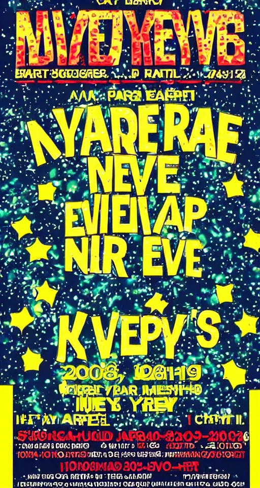 Image similar to Flyer for a New Year's Eve rave from 1994