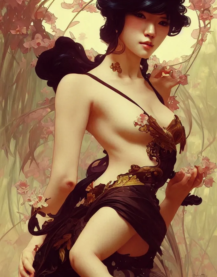 Image similar to portrait of ichigo, intricate, elegant, highly detailed, digital painting, artstation, concept art, smooth, sharp focus, illustration, art by artgerm, greg rutkowski, alphonse mucha, uang guangjian, gil elvgren, sachin teng, symmetry!!