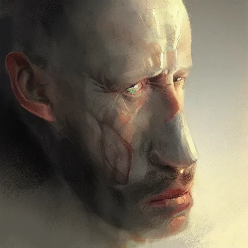 Image similar to portrait of character without a nose without a nose without a nose, by Greg rutkowski