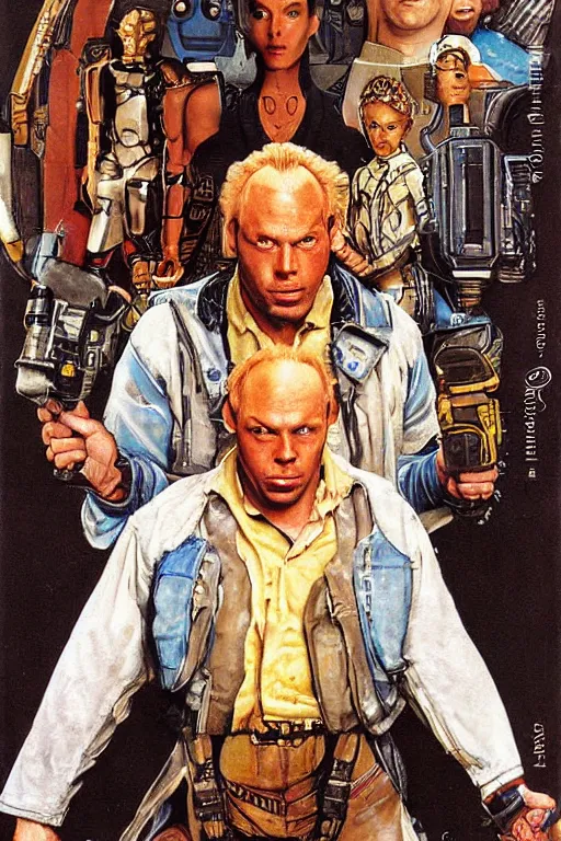 Image similar to Kroben Dallas from the Fifth element movie painted by Norman Rockwell