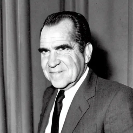 Prompt: Richard Nixon lost in the backrooms.