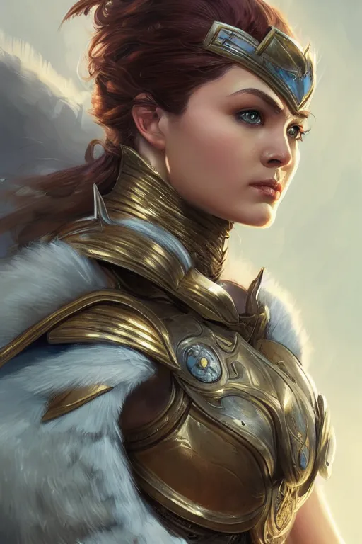 Image similar to amazon valkyrie athena, d & d, fantasy, portrait, highly detailed, headshot, digital painting, trending on artstation, concept art, sharp focus, illustration, art by artgerm and greg rutkowski and magali villeneuve