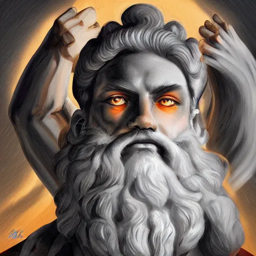 Image similar to zeus, portrait, illustration painting, detailed illustration, hd, digital art, overdetailed art, concept art, detailed, overdetailed art, concept art, trending on artstation