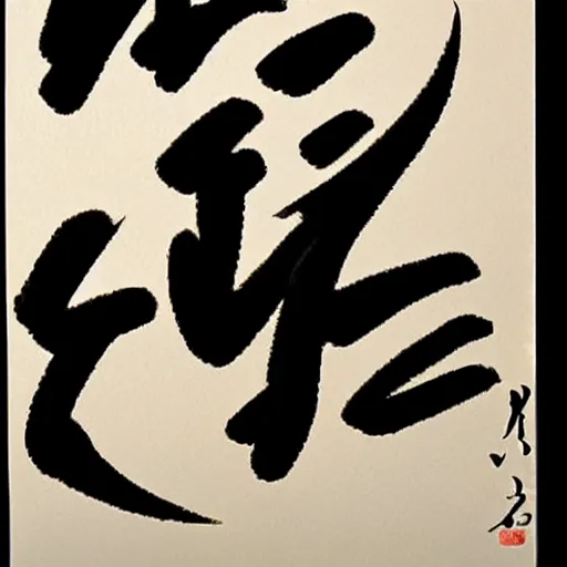 Prompt: beautiful Japanese calligraphy