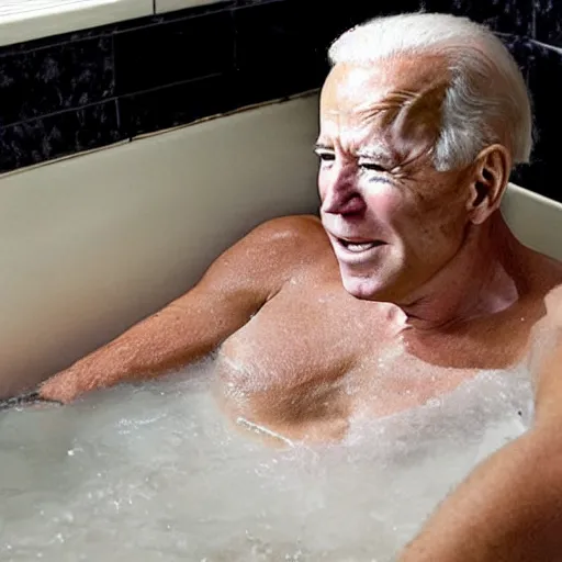 Image similar to Paparazzis picture of Biden in the bathtub